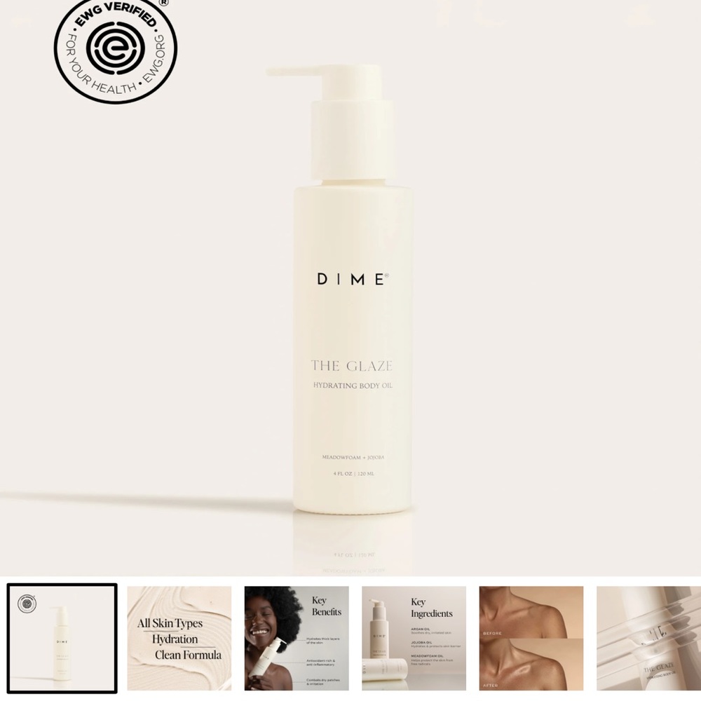 Dime glaze body oil